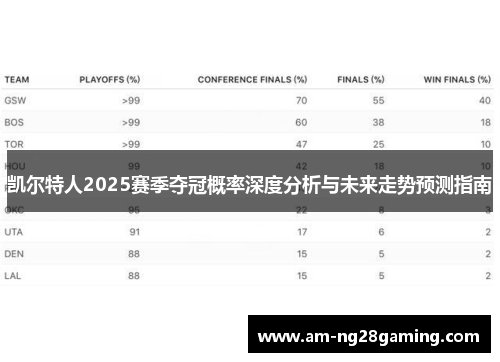 凯尔特人2025赛季夺冠概率深度分析与未来走势预测指南