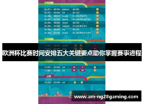 欧洲杯比赛时间安排五大关键要点助你掌握赛事进程